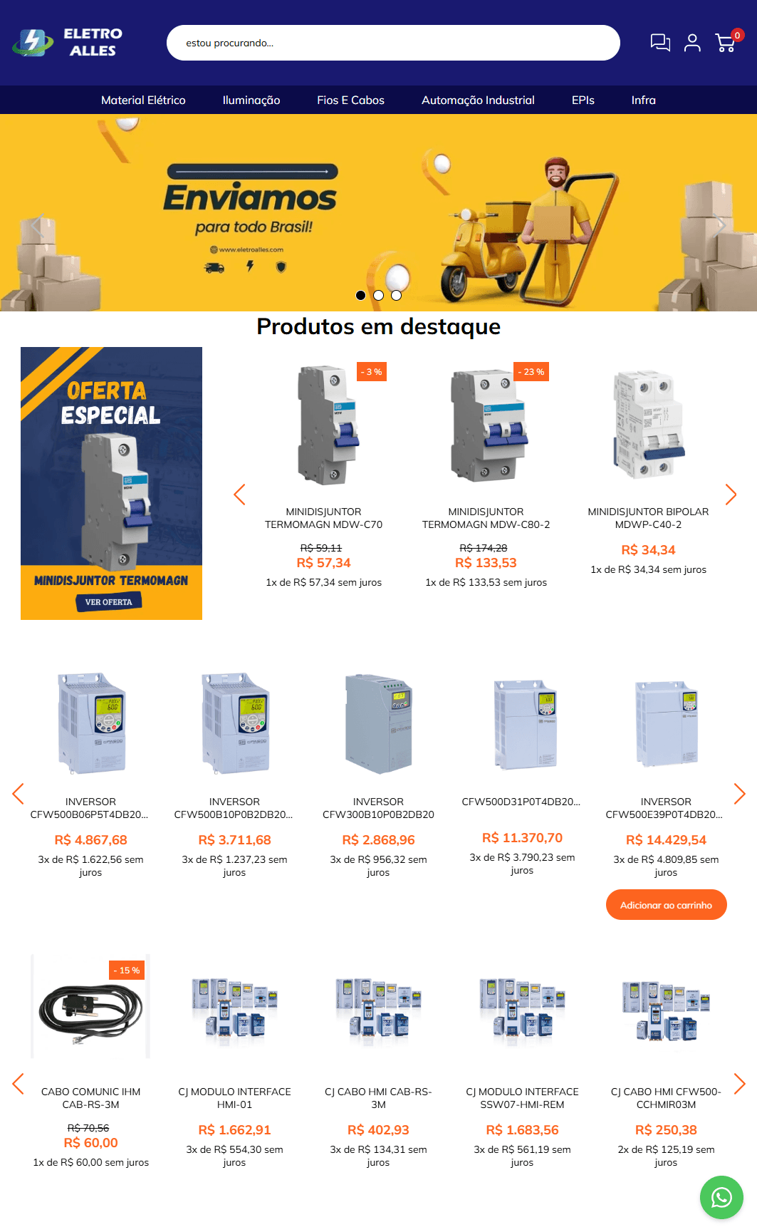 Exemplo de loja virtual com tema personalizado