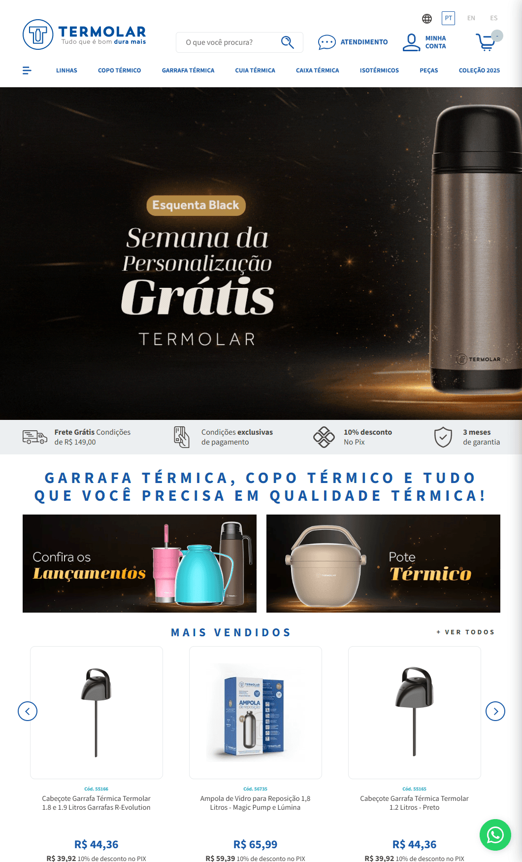 Exemplo de loja virtual com tema personalizado